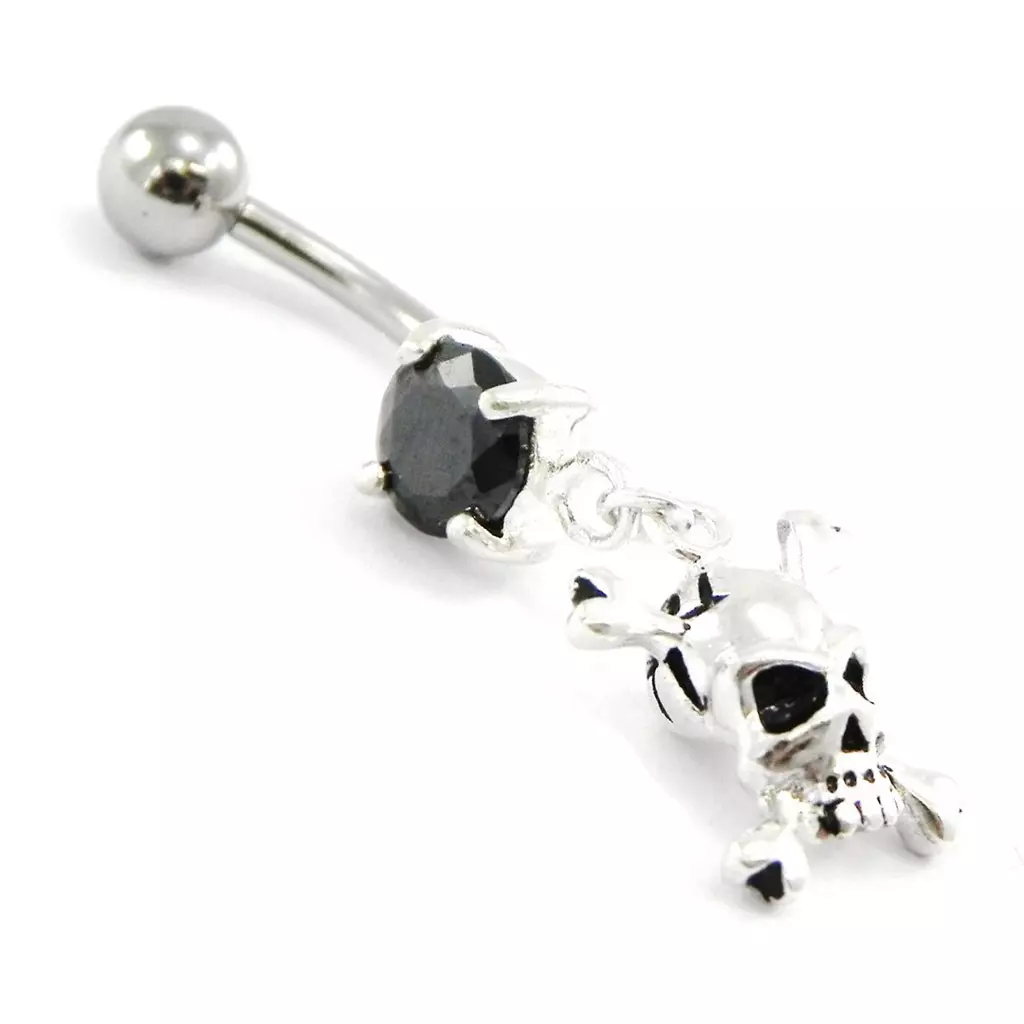 Les Trésors De Lily Body Piercing 'Tête De Mort' Noir [F8826]