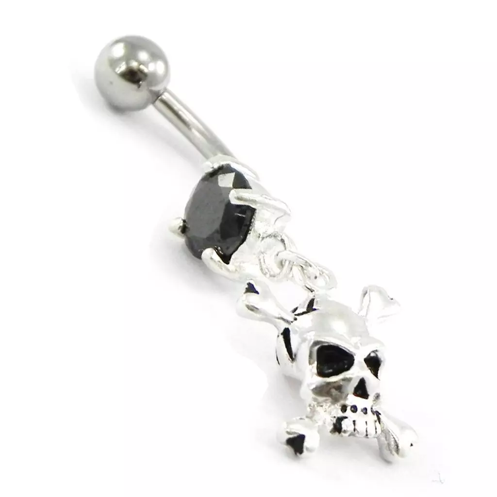 Les Trésors De Lily Body Piercing 'Tête De Mort' Noir [F8826]