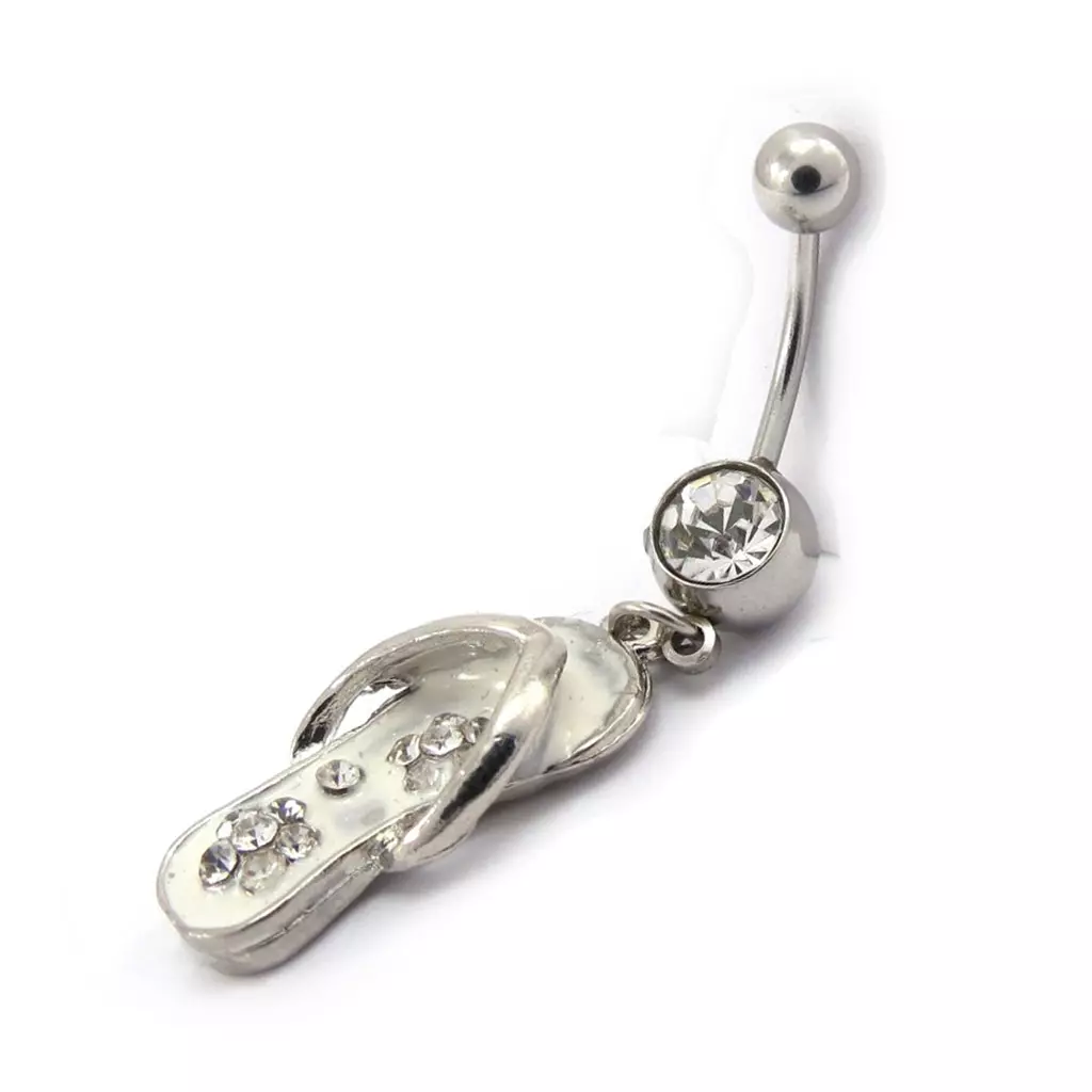 Les Trésors De Lily Body Piercing 'Tong' Blanc Argenté [K0660]