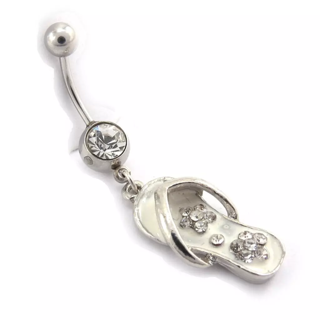 Les Trésors De Lily Body Piercing 'Tong' Blanc Argenté [K0660]