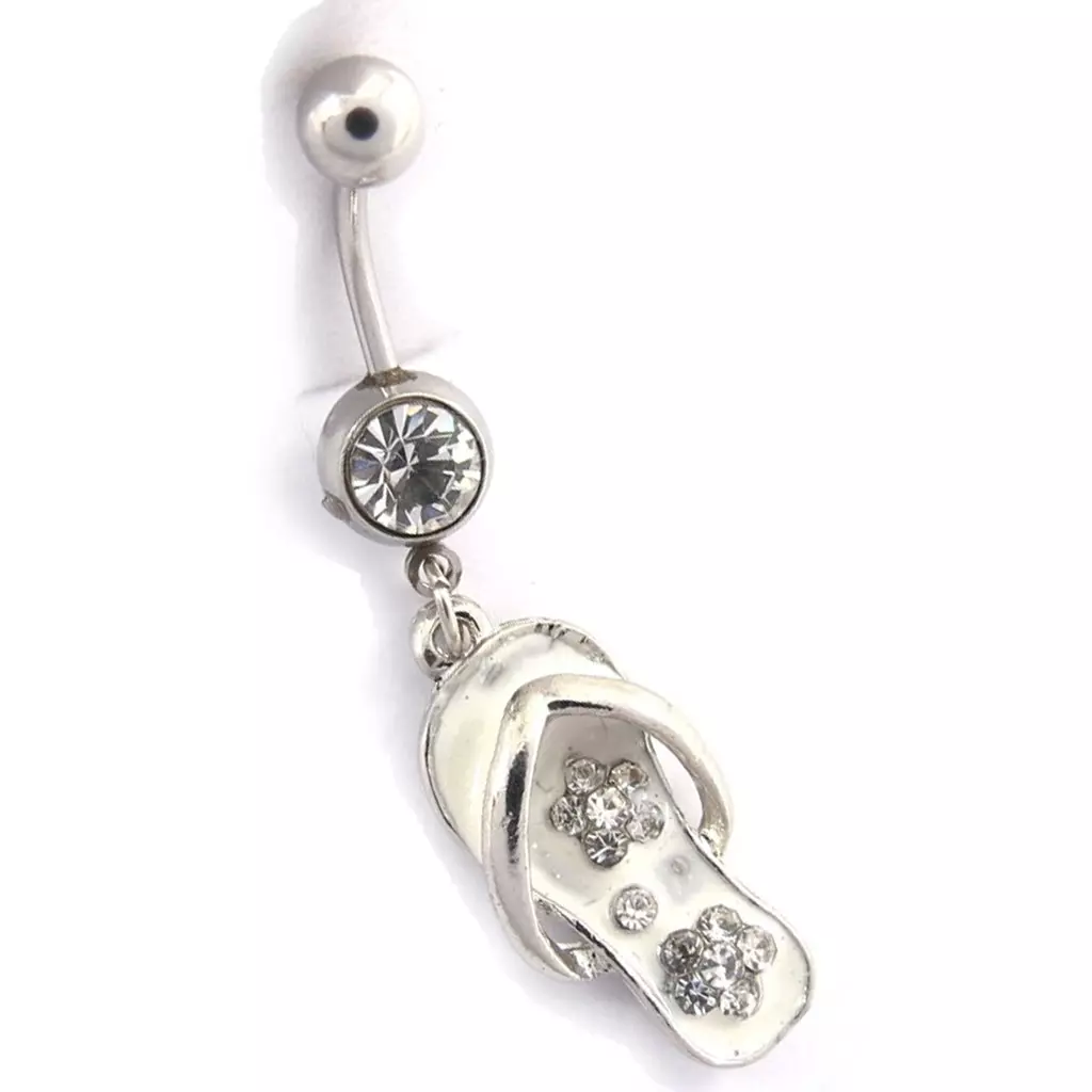 Les Trésors De Lily Body Piercing 'Tong' Blanc Argenté [K0660]