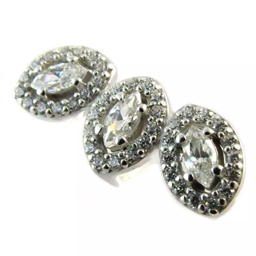 Les Trésors De Lily Boucle Bague Oreille Argent 'Sissi' Blanc Argenté [P2217]
