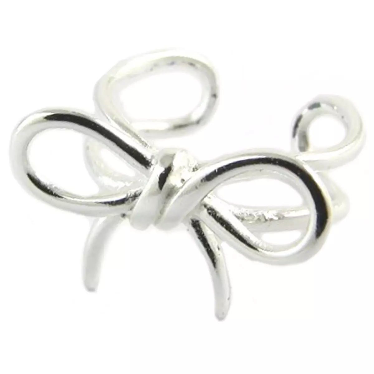 les trésors de lily Boucle Bague Oreille 'Noeud Romantique' argenté 12x7 mm [Q2883]