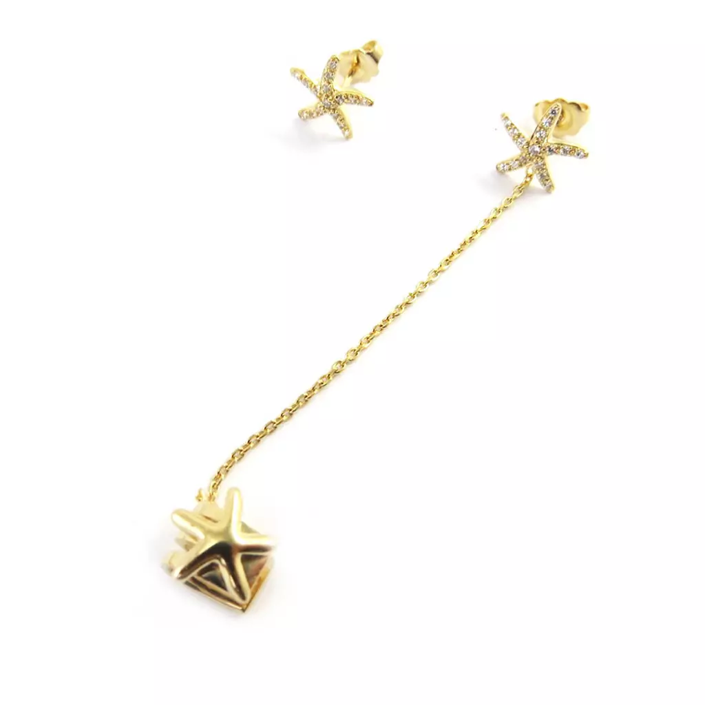 Les Trésors De Lily Boucle Bague Oreille Plaqué Or 'Etoile Des Mers' Doré [M6027]