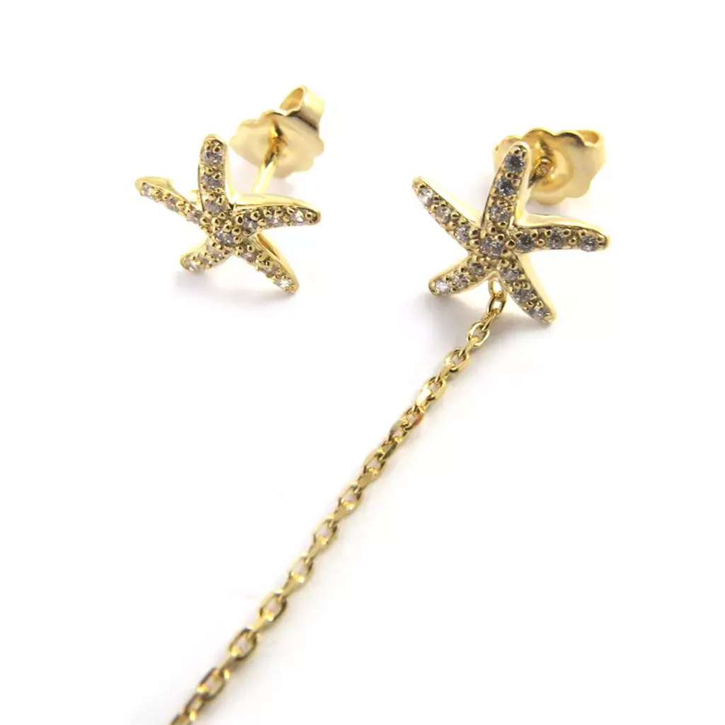 Les Trésors De Lily Boucle Bague Oreille Plaqué Or 'Etoile Des Mers' Doré [M6027]
