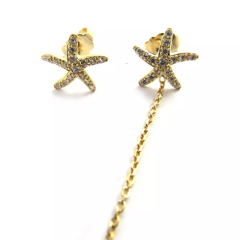 Les Trésors De Lily Boucle Bague Oreille Plaqué Or 'Etoile Des Mers' Doré [M6027]