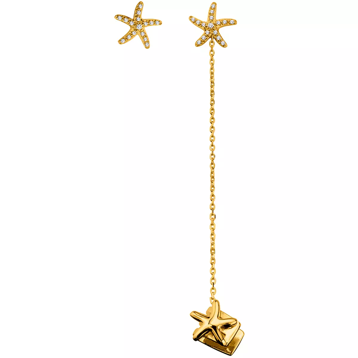 les trésors de lily Boucle bague oreille plaqué or 'Etoile des Mers' doré [M6027]