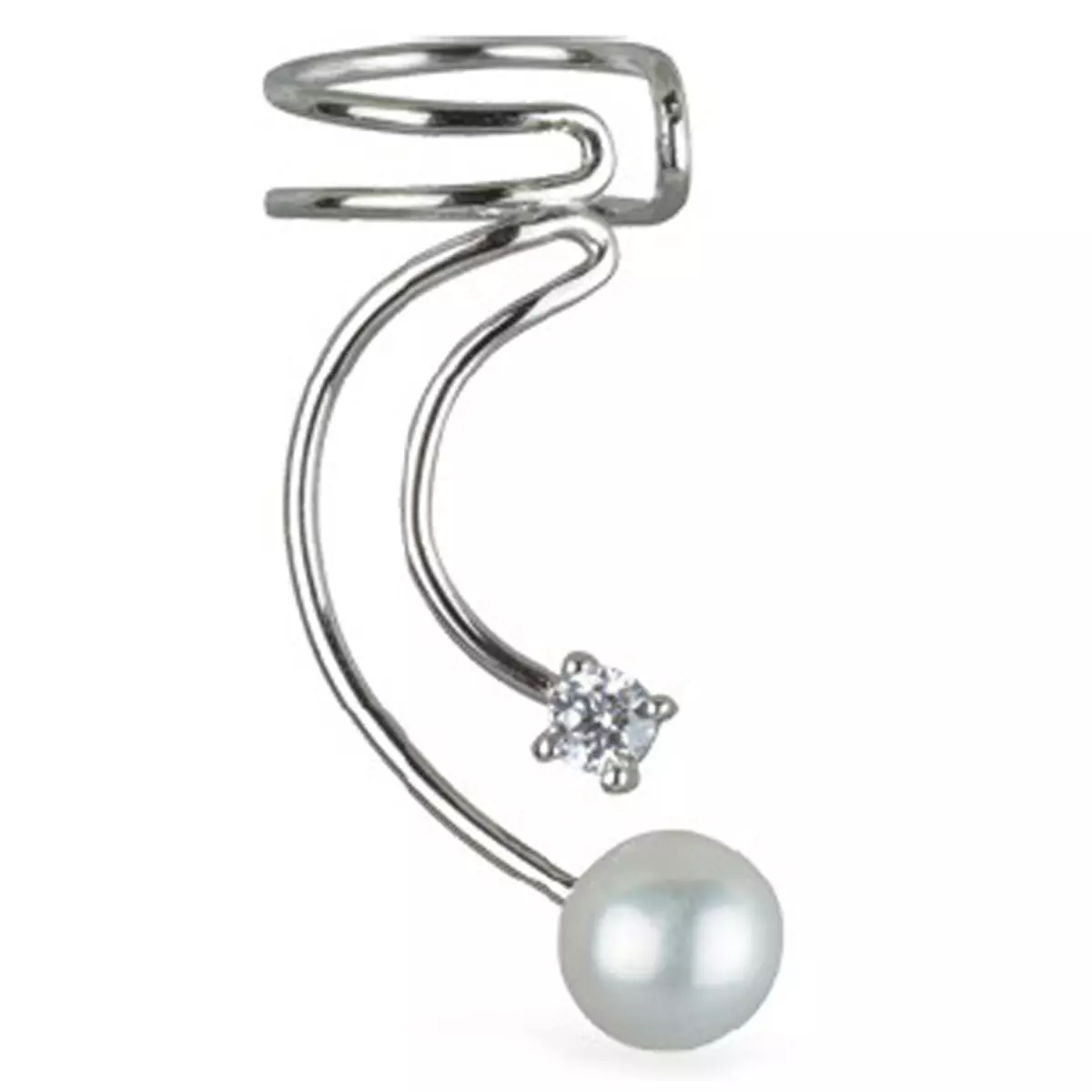 les trésors de lily Boucle Bague Oreille 'Sissi' blanc [M7135]