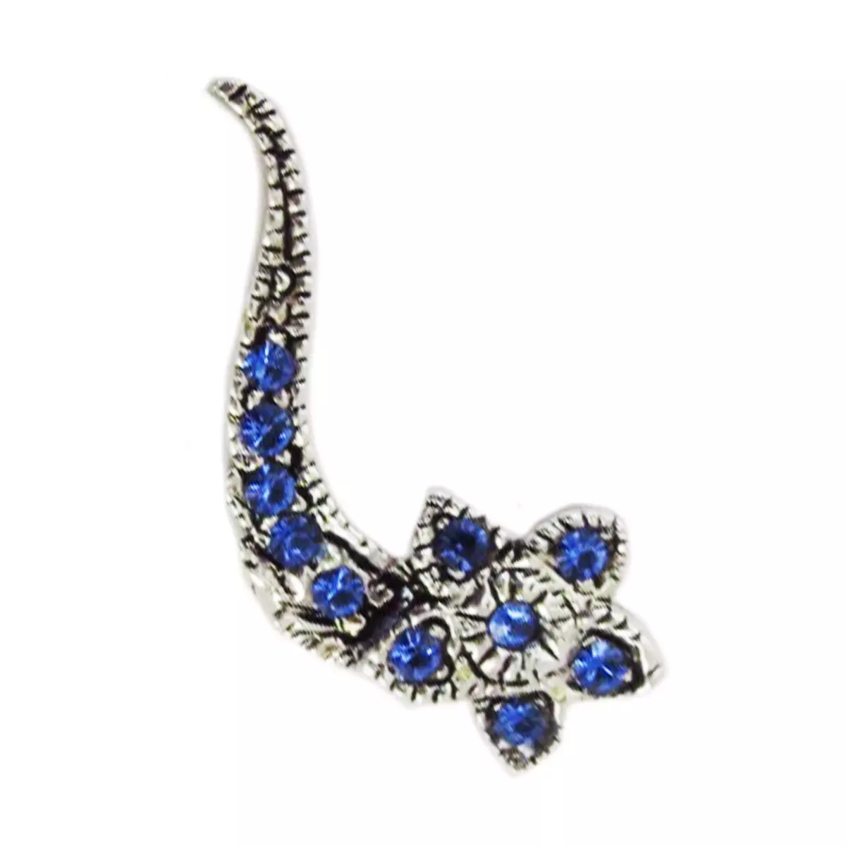 les trésors de lily Boucle contour d'oreille argent 'Navajos' bleu argenté 20x5 mm [G2185]