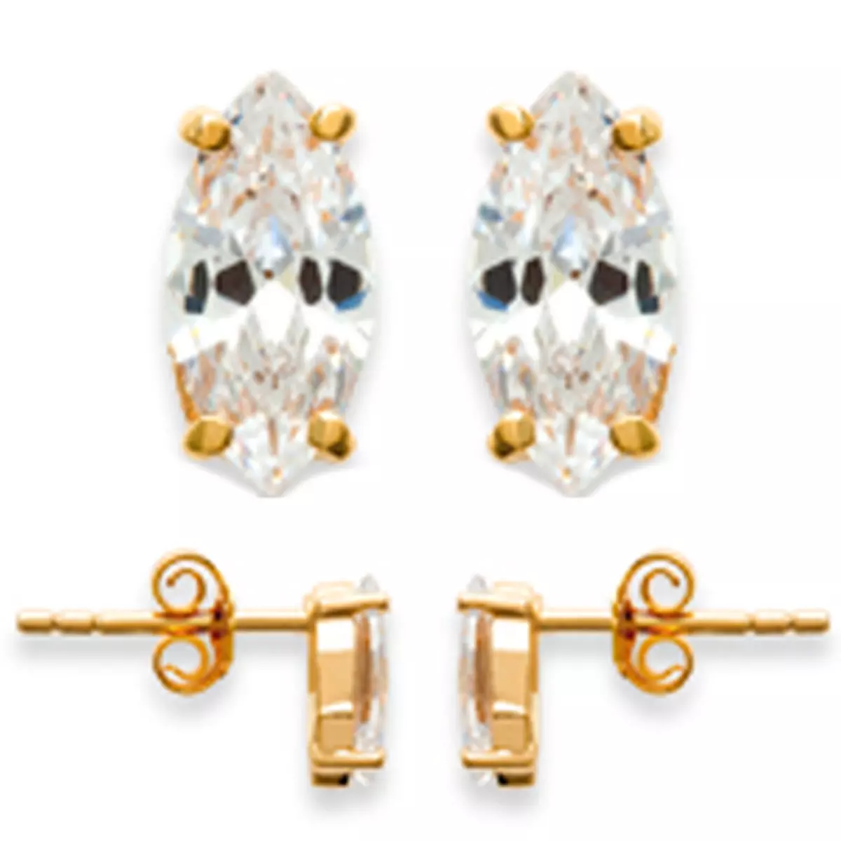 les trésors de lily Boucles 'Amandes Essentielles' Blanc doré 4x8 mm [B8483]