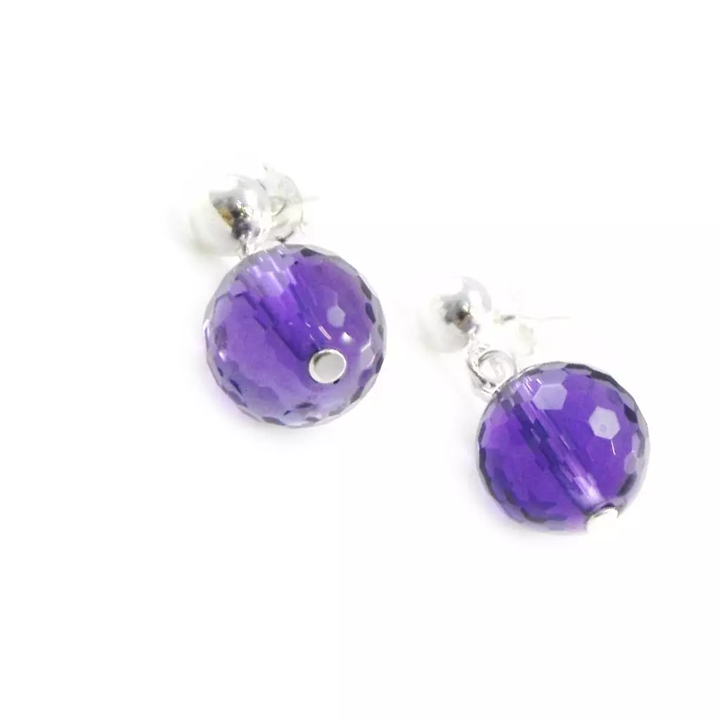 Les Trésors De Lily Boucles Argent 'Heaven' Améthyste [I9032]