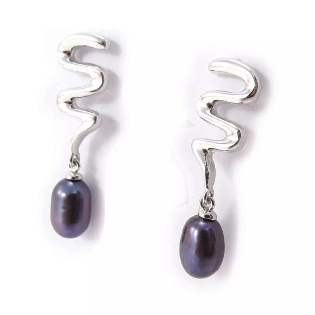 Les Trésors De Lily Boucles Argent 'Pearl Beauty' Gris Argenté (rhodié) 22x5 Mm [F9203]