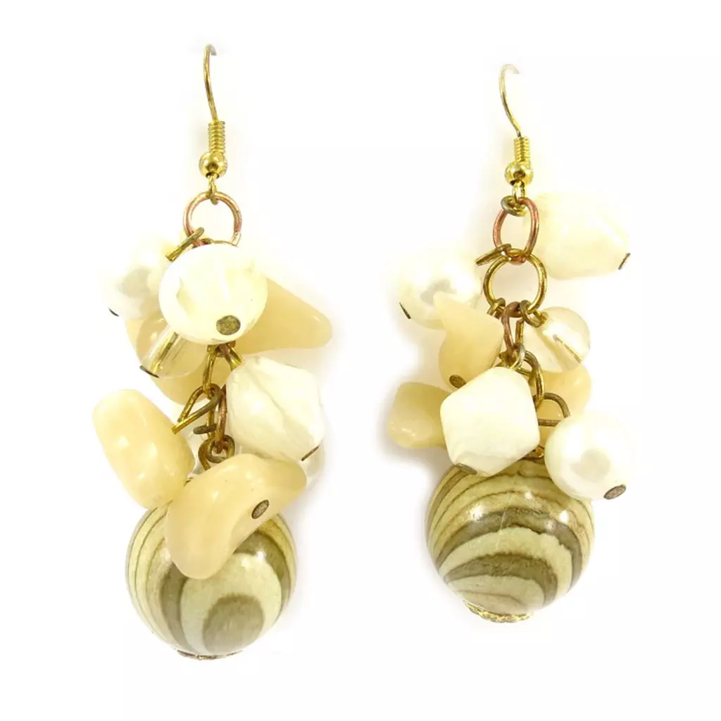 Les Trésors De Lily Boucles 'Arôme Printanier' Beige [D7747]