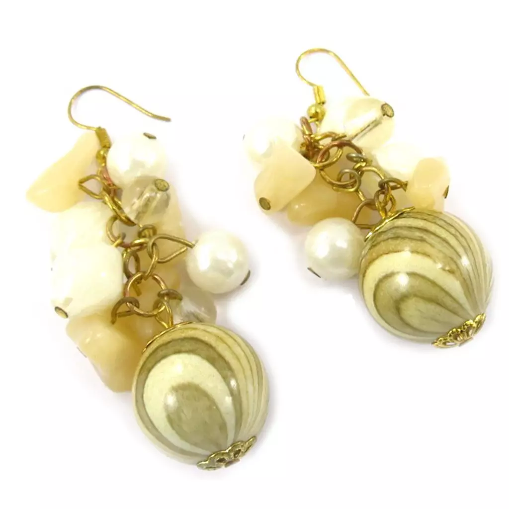 Les Trésors De Lily Boucles 'Arôme Printanier' Beige [D7747]