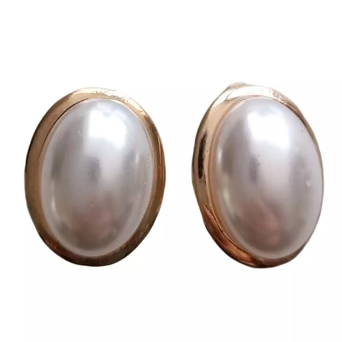 Les Trésors De Lily Boucles Clips Créateur 'Sissi' Blanc Doré 20x15 Mm [R8166]