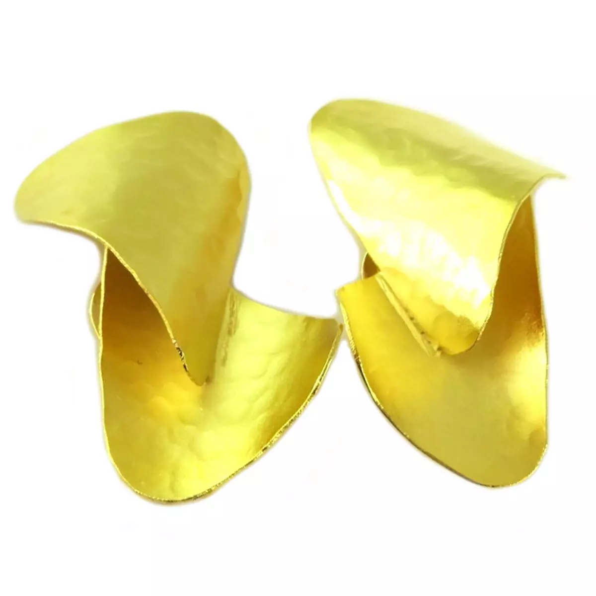 les trésors de lily Boucles d'oreilles clips artisanales 'Athena' doré 40x20 mm [Q7872]