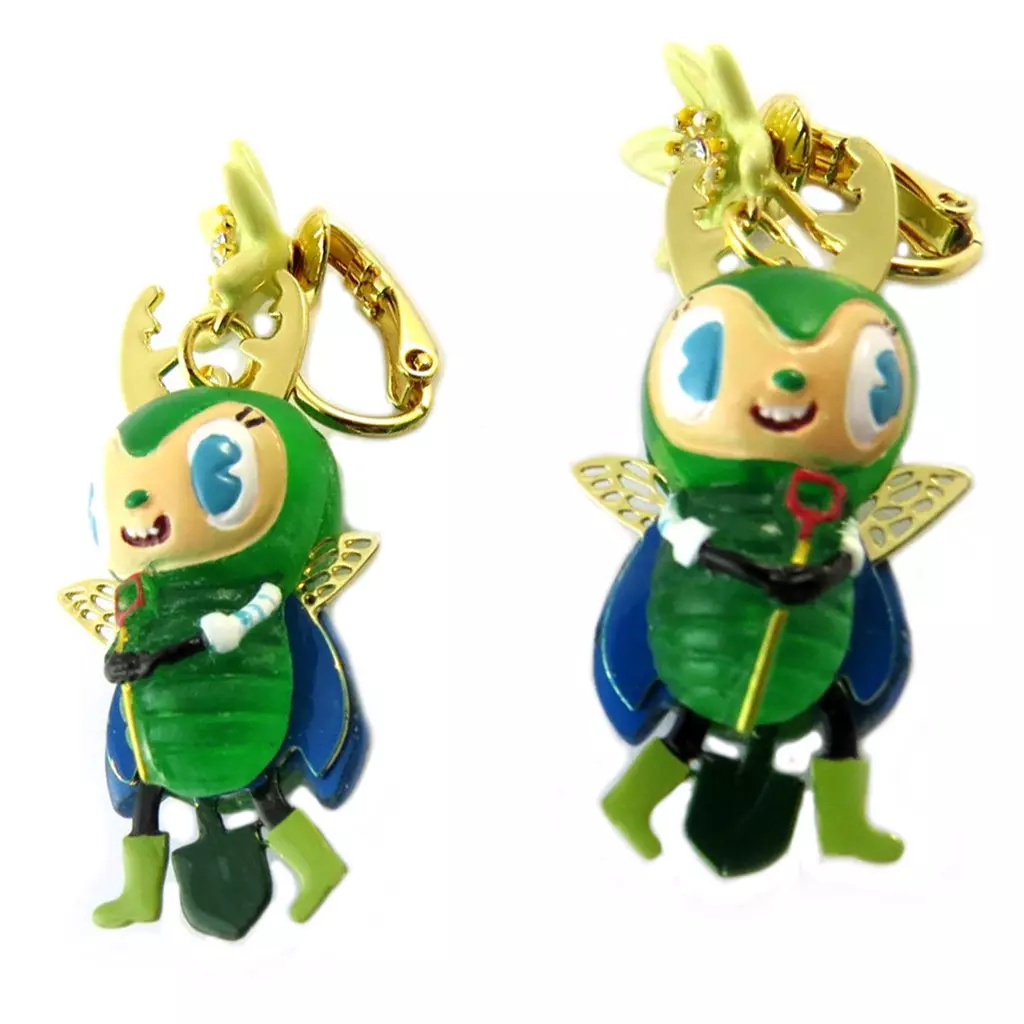 Les Trésors De Lily Boucles D'oreilles Clips Artisanales 'Monde Merveilleux' (Potager Du Bonheur) Vert Doré 45x20 Mm [P2041]