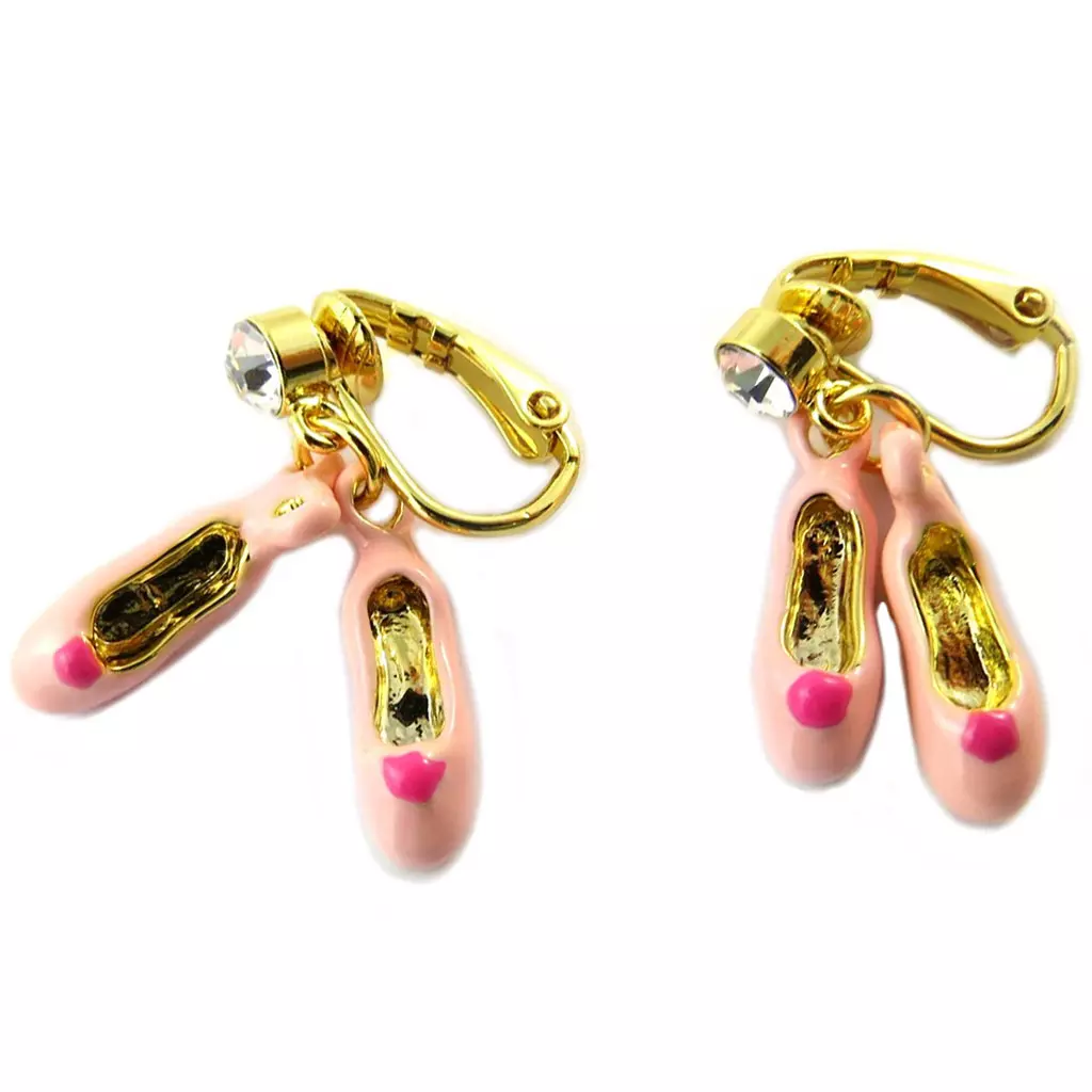 Les Trésors De Lily Boucles D'oreilles Clips Artisanales 'Monde Merveilleux' (Rats D'Opera) Rose Doré [P2036]