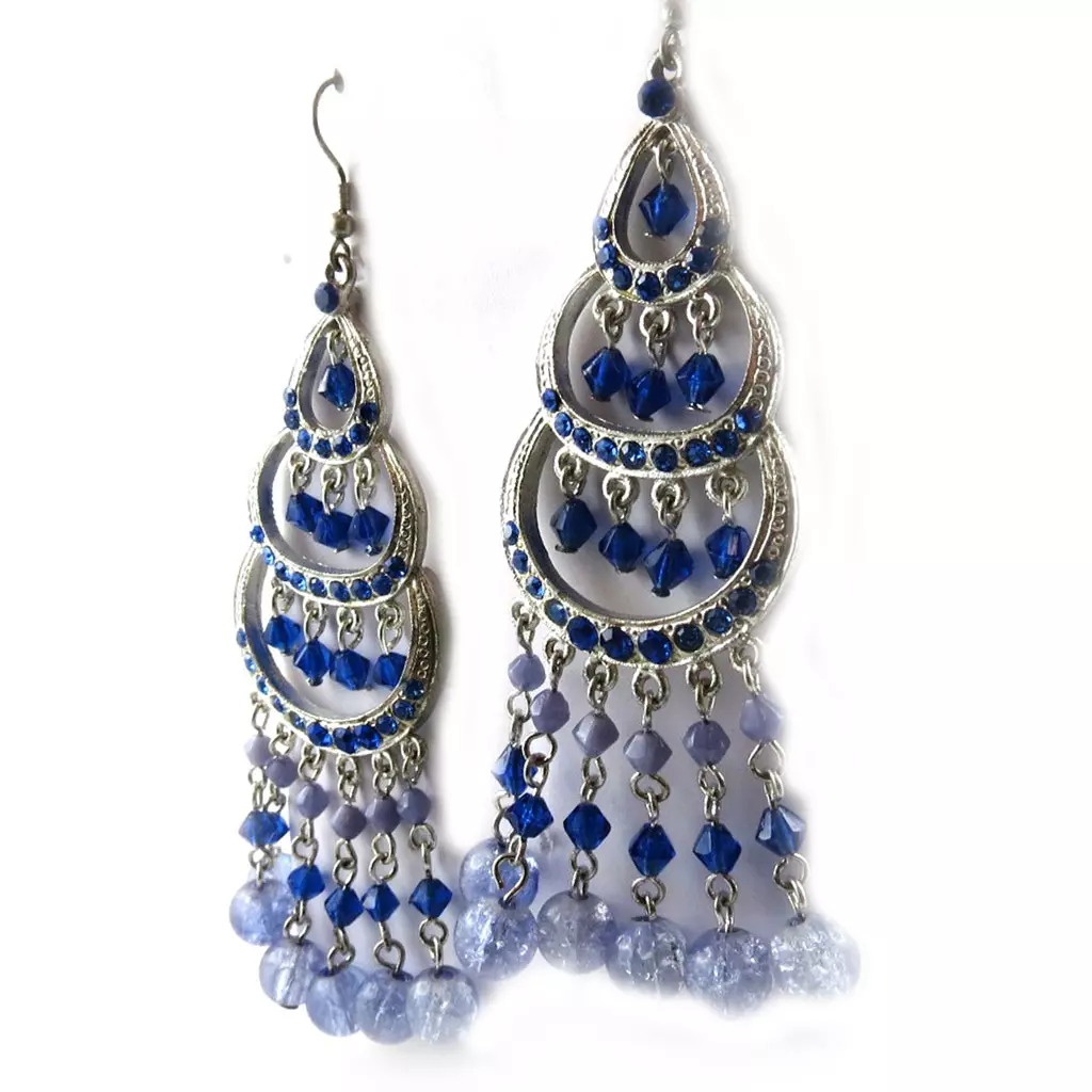 Les Trésors De Lily Boucles 'Danse Indienne' Bleu [B8340]