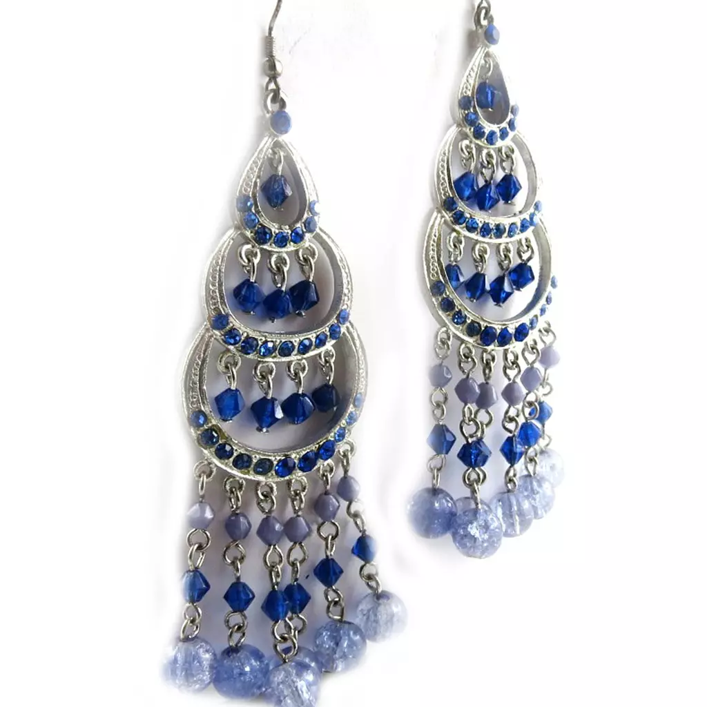Les Trésors De Lily Boucles 'Danse Indienne' Bleu [B8340]