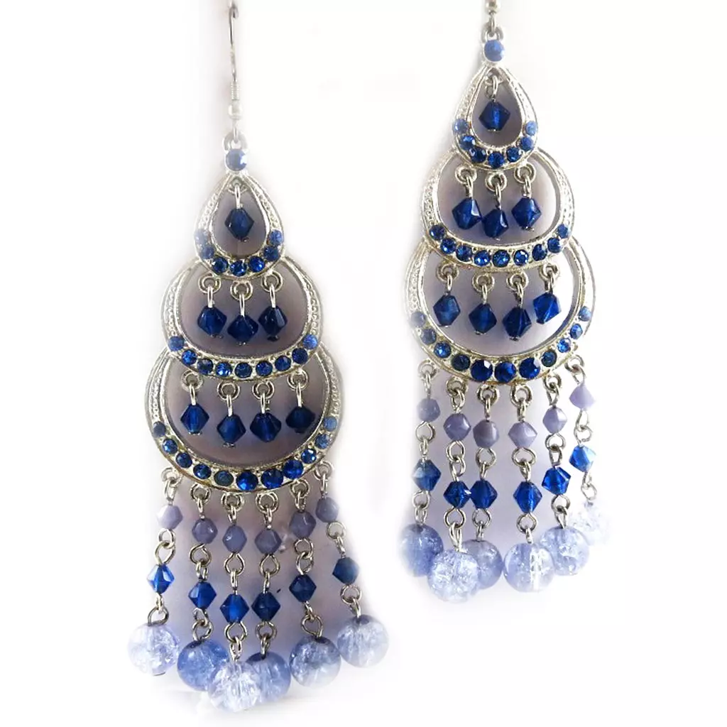 Les Trésors De Lily Boucles 'Danse Indienne' Bleu [B8340]