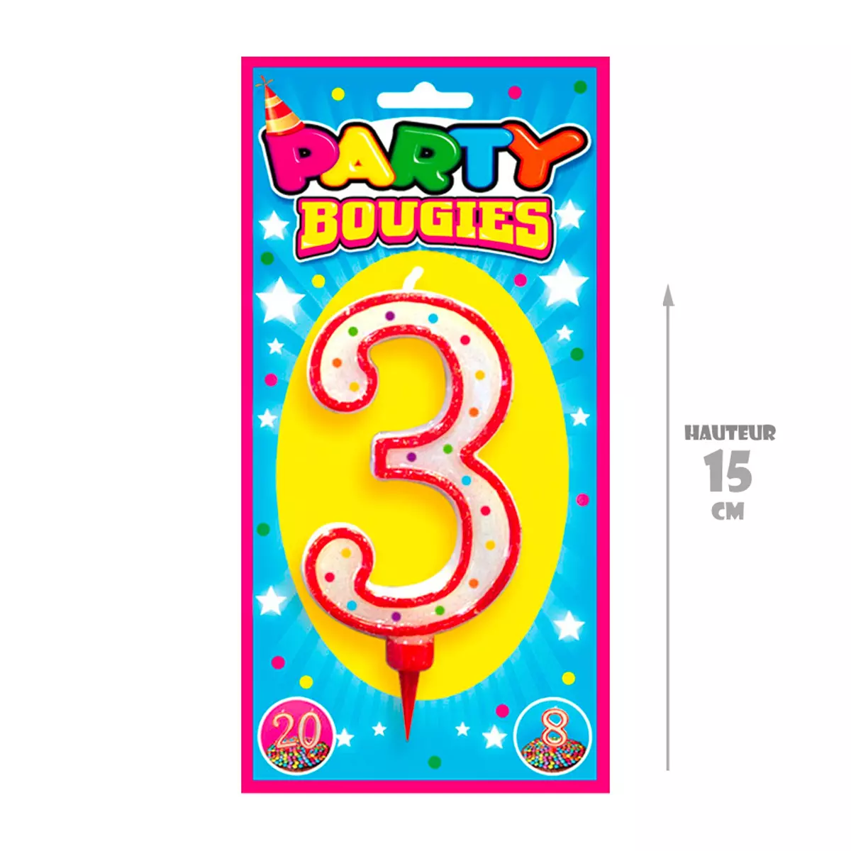 Les Trésors De Lily Bougie Géante '3' 16 Cm (couleur Selon Arrivage) [M5171]