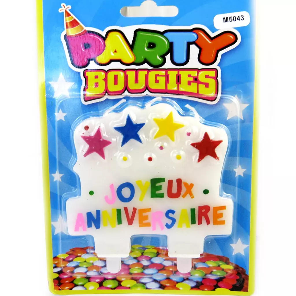 les trésors de lily Bougie 'Joyeux Anniversaire' totem 95x95 mm [M5043]