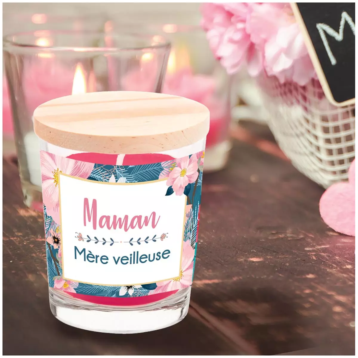 les trésors de lily Bougie parfumée 'Maman Mère Veilleuse' (cerise) 92x70 mm [R2639]