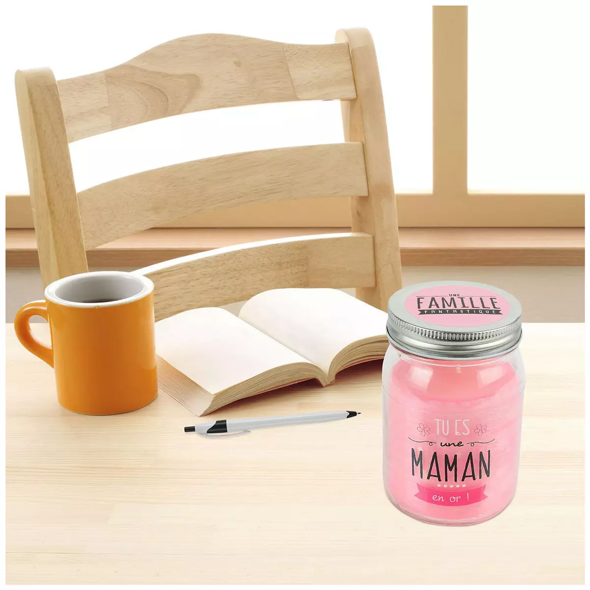 Les Trésors De Lily Bougie Parfumée Mason Jar 'Maman' (Tu Es Une Maman En Or ) 127x75 Cm [Q3954]