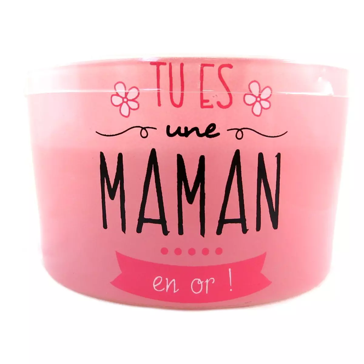 les trésors de lily Bougie parfumée verre 'Messages' rose (Tu es une Maman en Or ) 3 mèches 125x8 cm [Q0380]