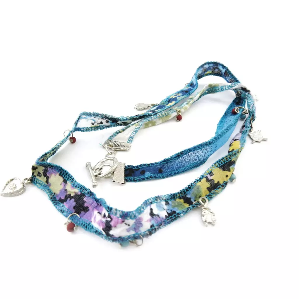 Les Trésors De Lily Bracelet 3 Tours 'Liberty' Bleu [J1229]