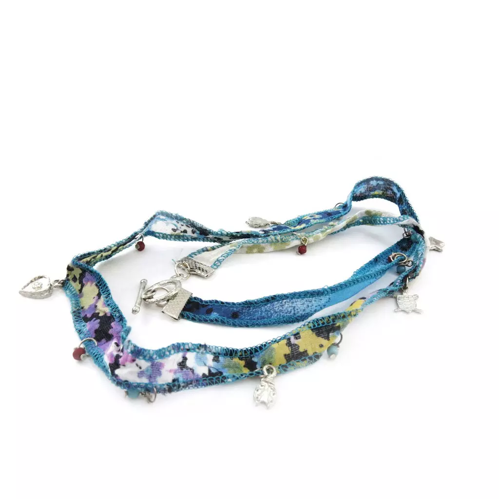 Les Trésors De Lily Bracelet 3 Tours 'Liberty' Bleu [J1229]