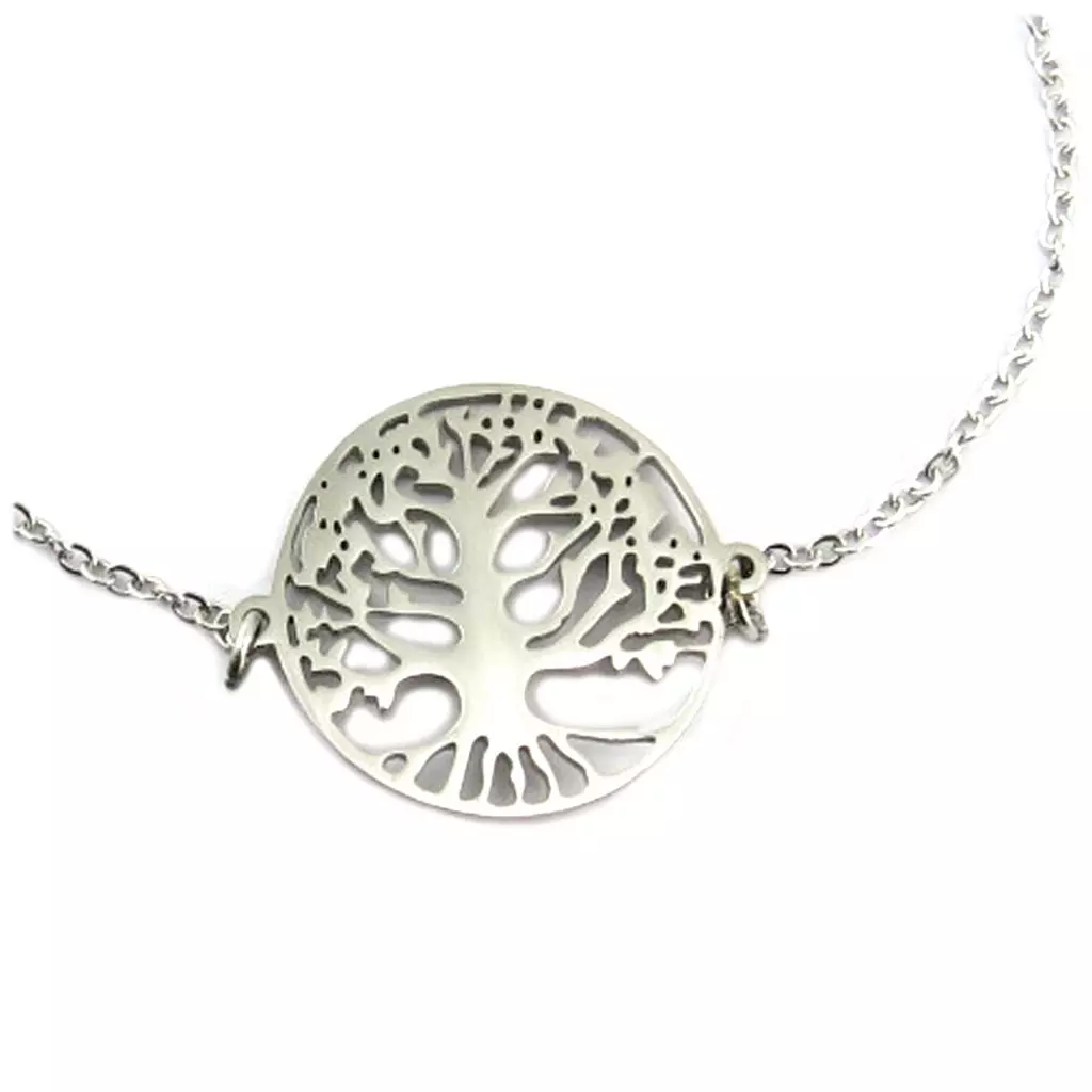 Les Trésors De Lily Bracelet Acier 'Arbre De Vie' Argenté 16 Mm [P7715]
