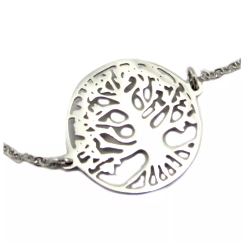 Les Trésors De Lily Bracelet Acier 'Arbre De Vie' Argenté 16 Mm [P7715]