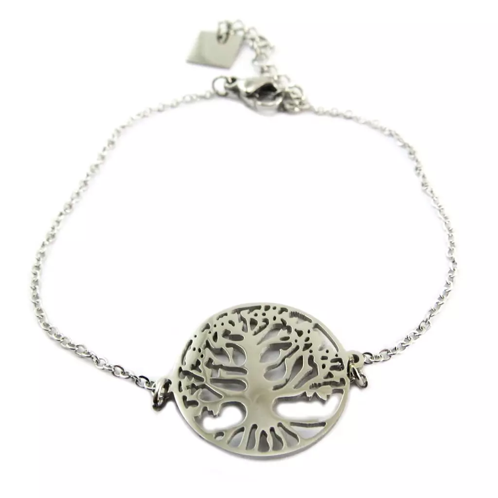 les trésors de lily Bracelet acier 'Arbre de Vie' argenté 16 mm [P7715]
