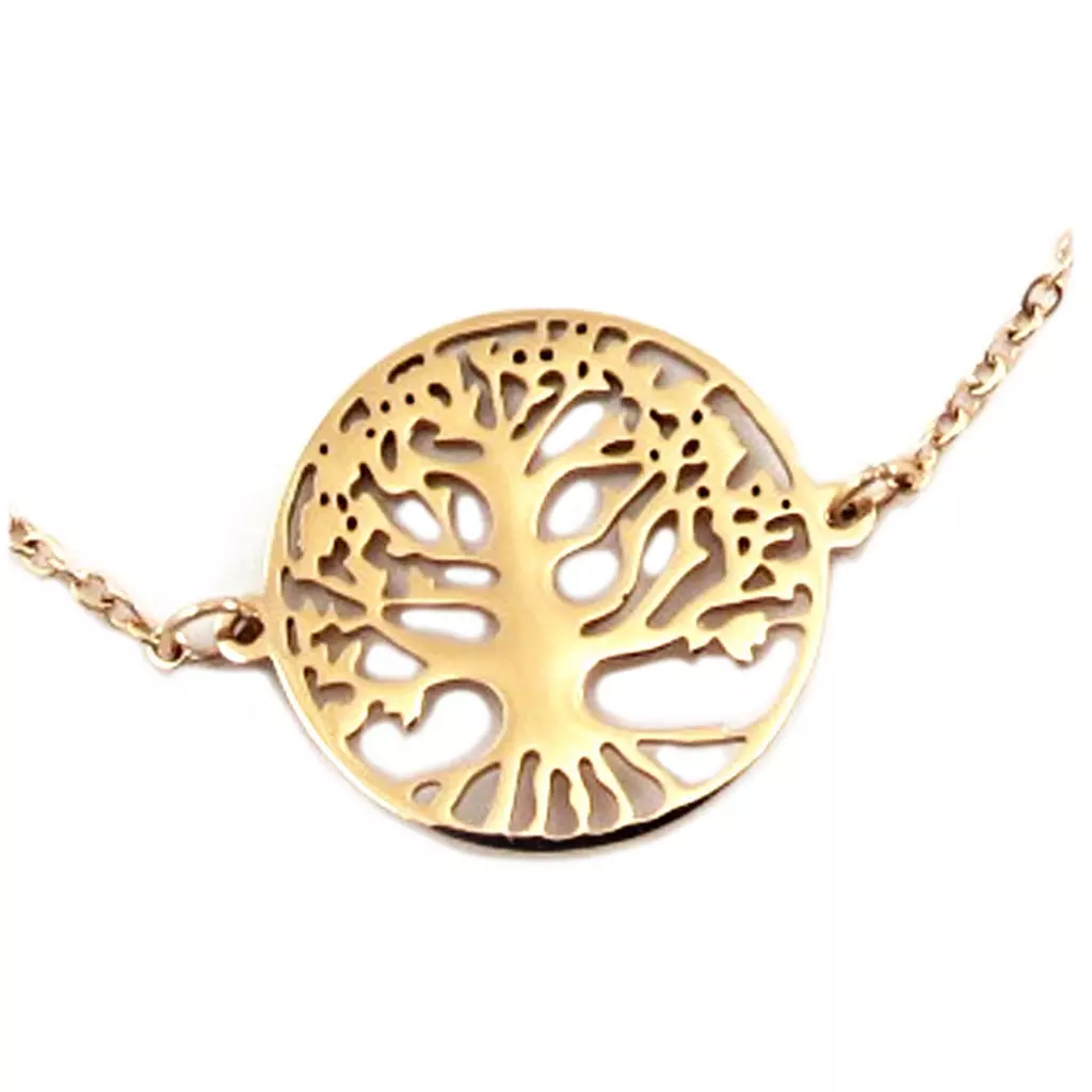 Les Trésors De Lily Bracelet Acier 'Arbre De Vie' Doré Rosé 16 Mm [P7713]