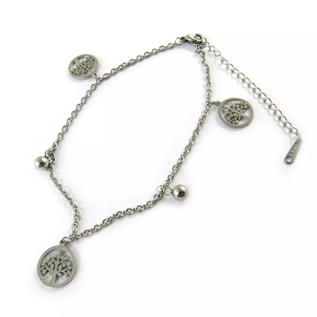 les trésors de lily Bracelet acier 'Arbre de Vie' gris [N8883]