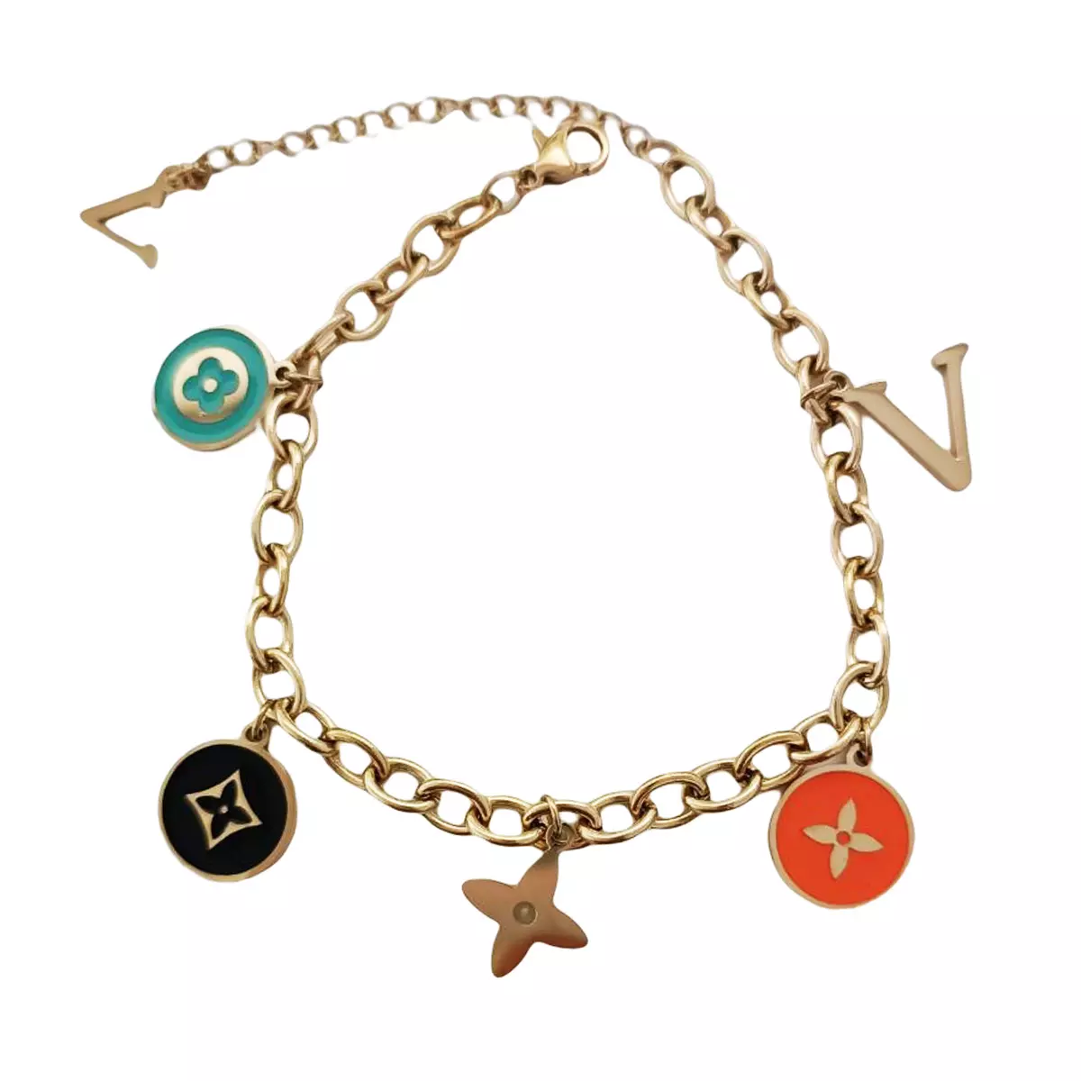 les trésors de lily Bracelet Acier 'Boho' multicolore doré 12 mm [R7499]