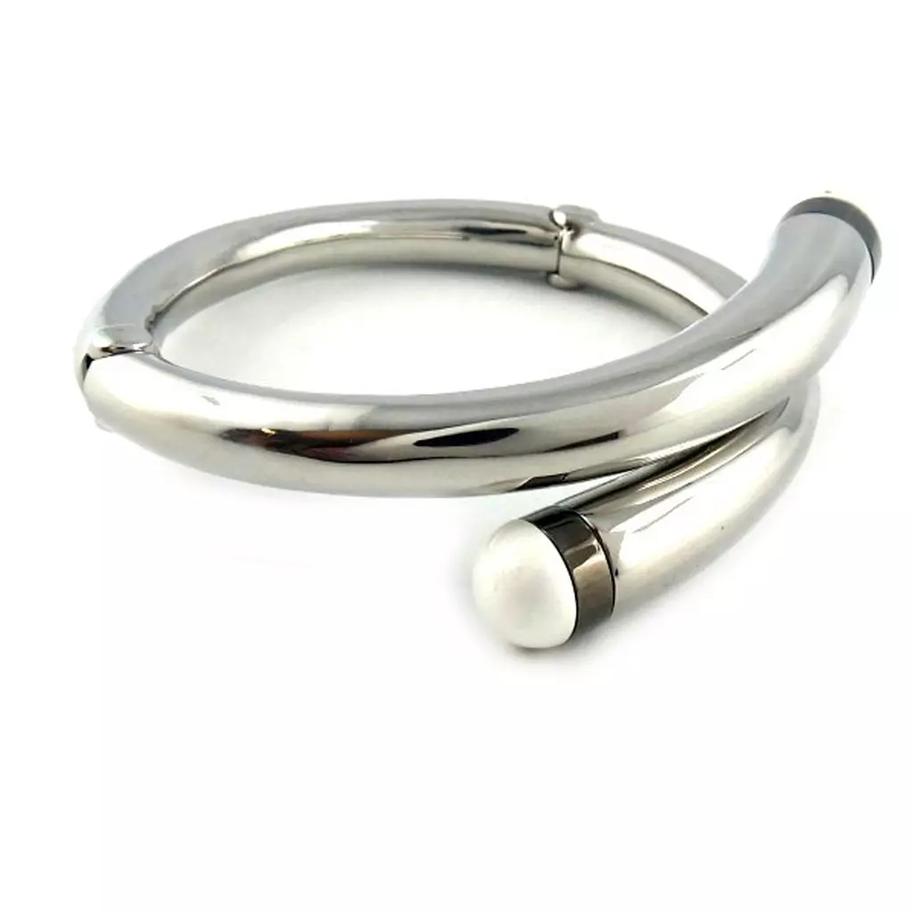 Les Trésors De Lily Bracelet Acier 'Calypso' Blanc Gris Argenté (fleur) [L1304]