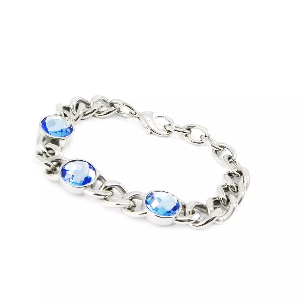 Les Trésors De Lily Bracelet Acier 'Calypso' Bleu Argenté [I2872]