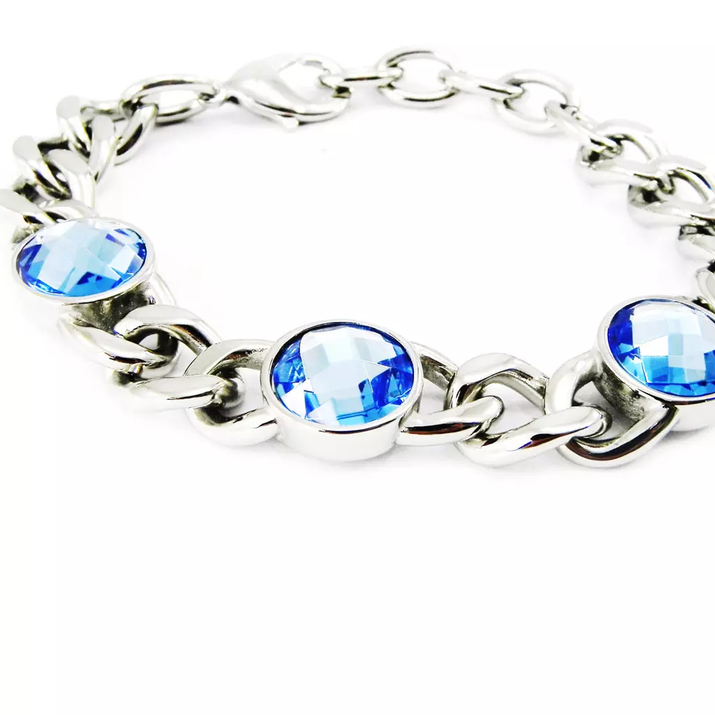 Les Trésors De Lily Bracelet Acier 'Calypso' Bleu Argenté [I2872]