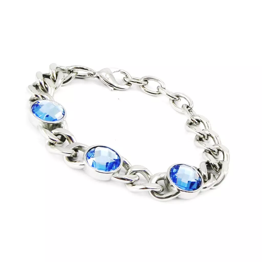 les trésors de lily Bracelet acier 'Calypso' bleu argenté [I2872]