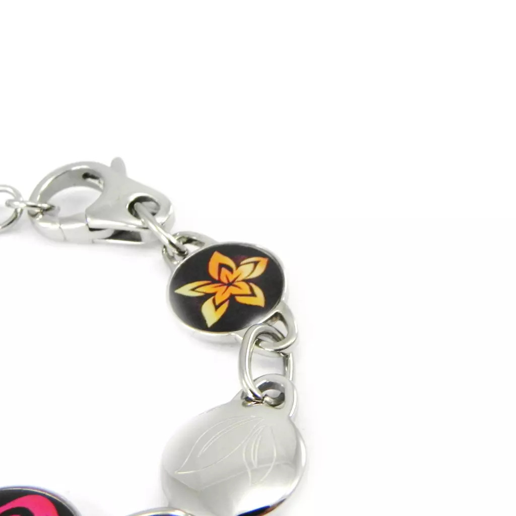 Les Trésors De Lily Bracelet Acier 'Calypso' Floral Multicolore [I2880]
