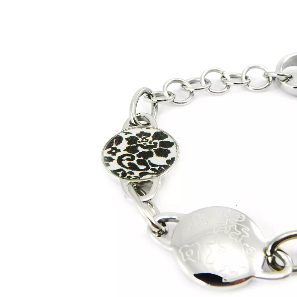 Les Trésors De Lily Bracelet Acier 'Calypso' Floral Multicolore [I2880]