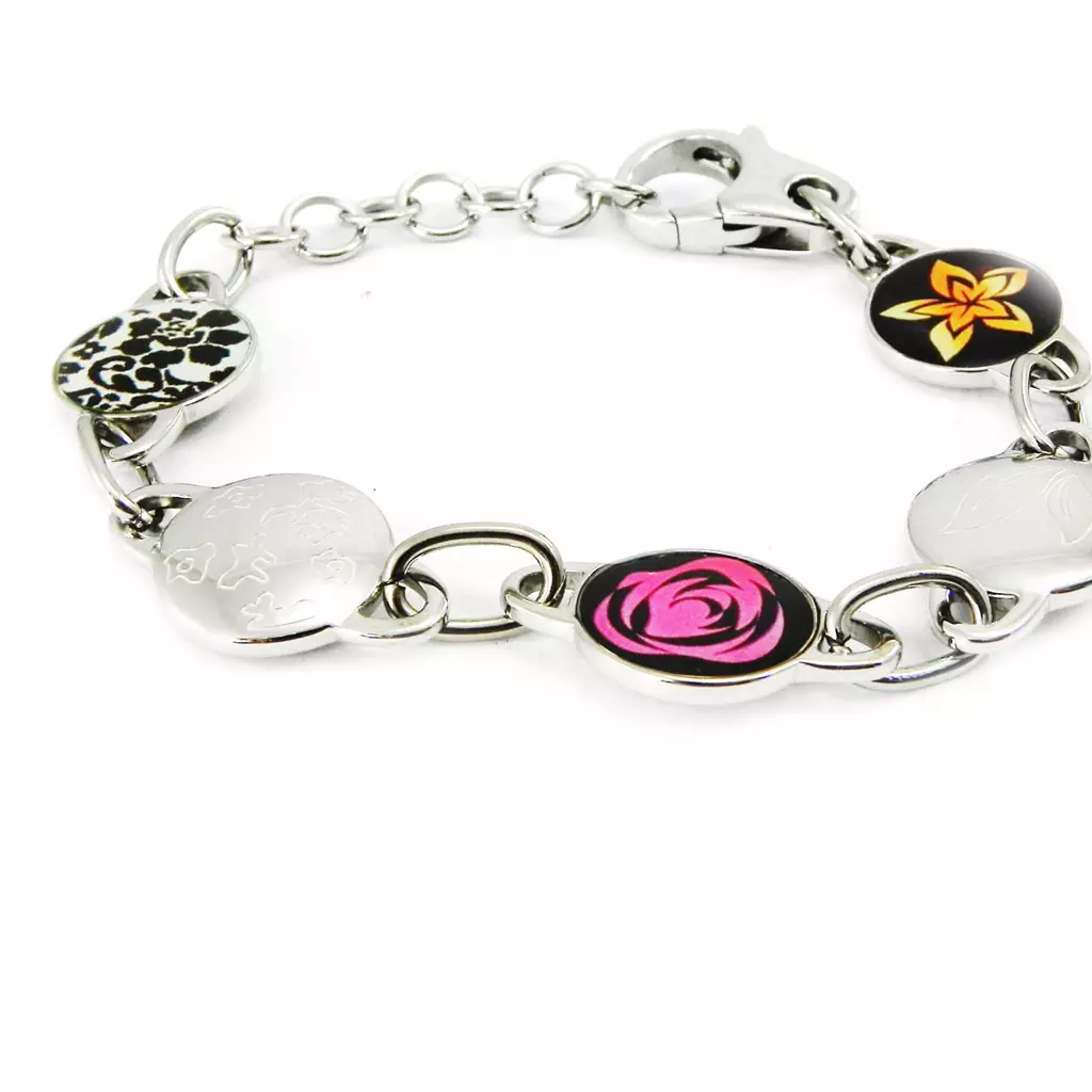 les trésors de lily Bracelet acier 'Calypso' floral multicolore [I2880]