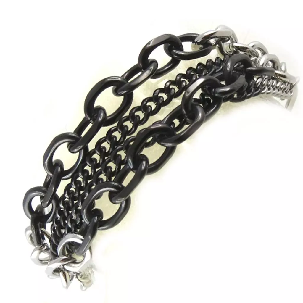 Les Trésors De Lily Bracelet Acier 'Calypso' Noir Argenté [L1912]