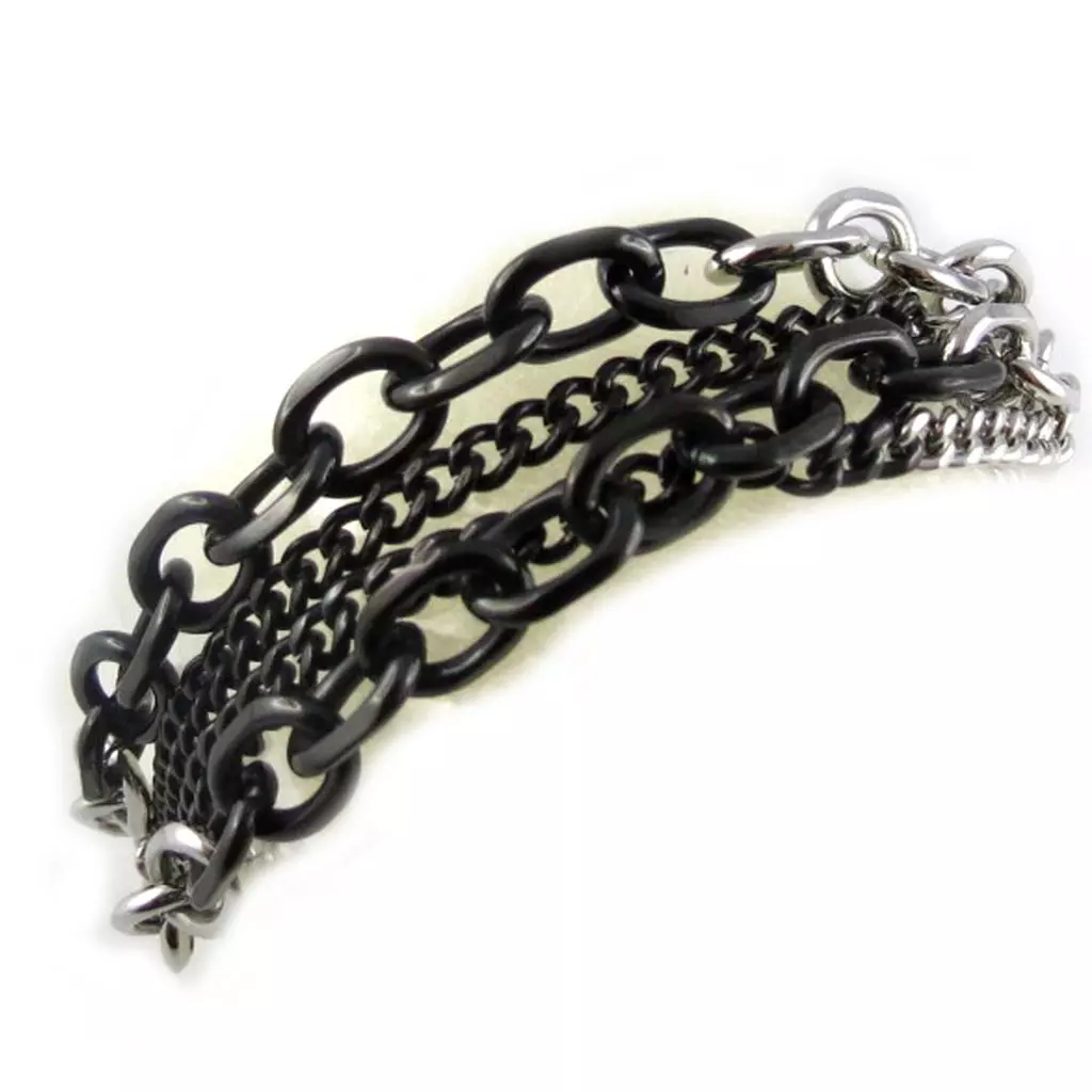 les trésors de lily Bracelet acier 'Calypso' noir argenté [L1912]