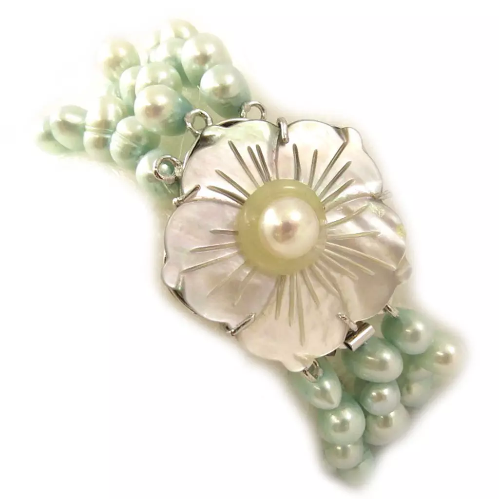 les trésors de lily Bracelet 'Anaïs Biwa' Turquoise [C8935]