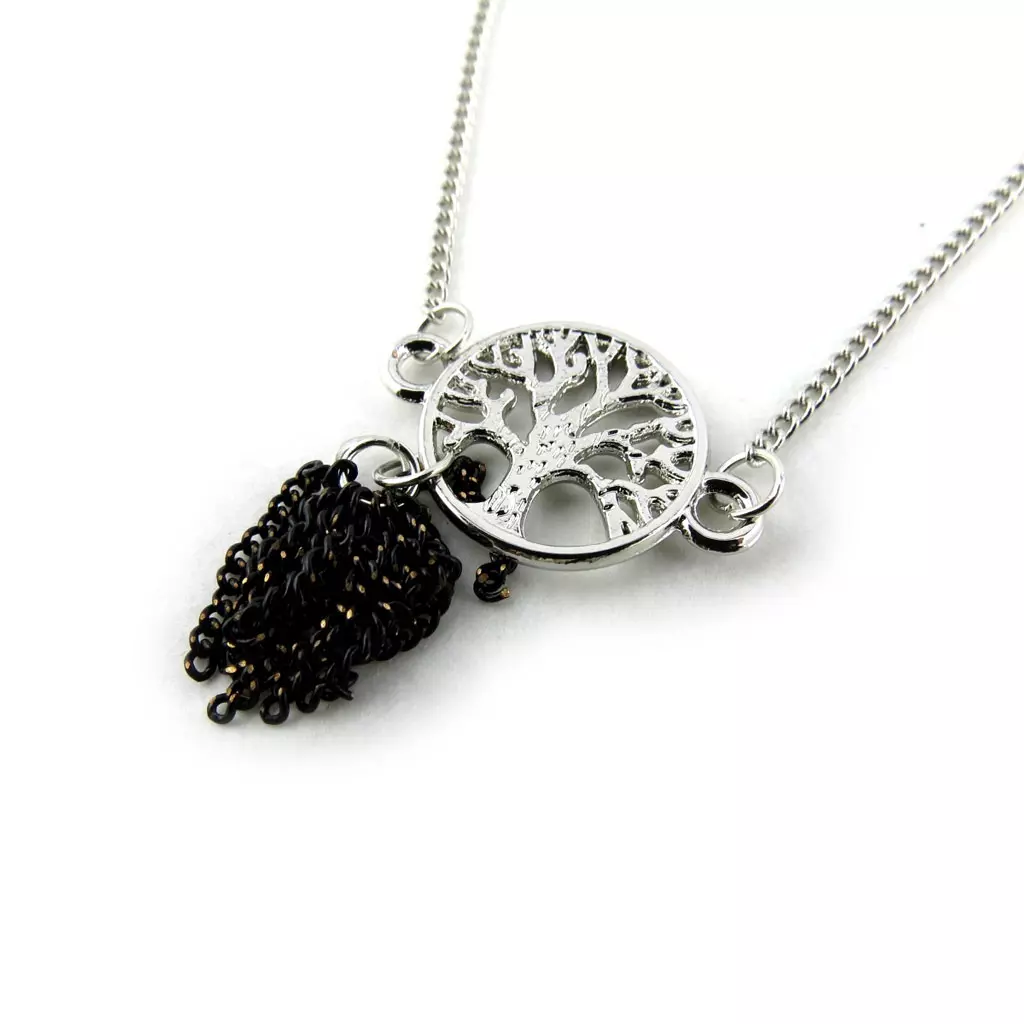 Les Trésors De Lily Bracelet 'Arbre De Vie' Noir Argenté [N1019]