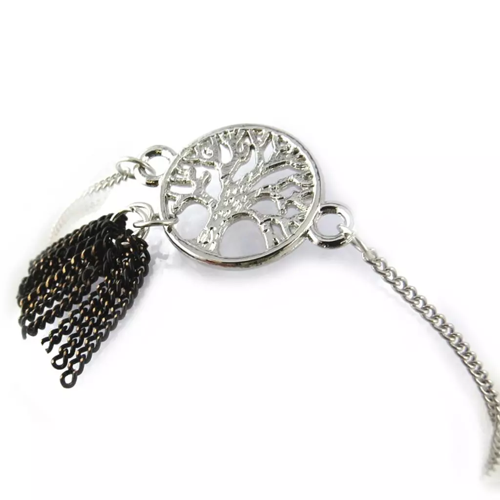 Les Trésors De Lily Bracelet 'Arbre De Vie' Noir Argenté [N1019]